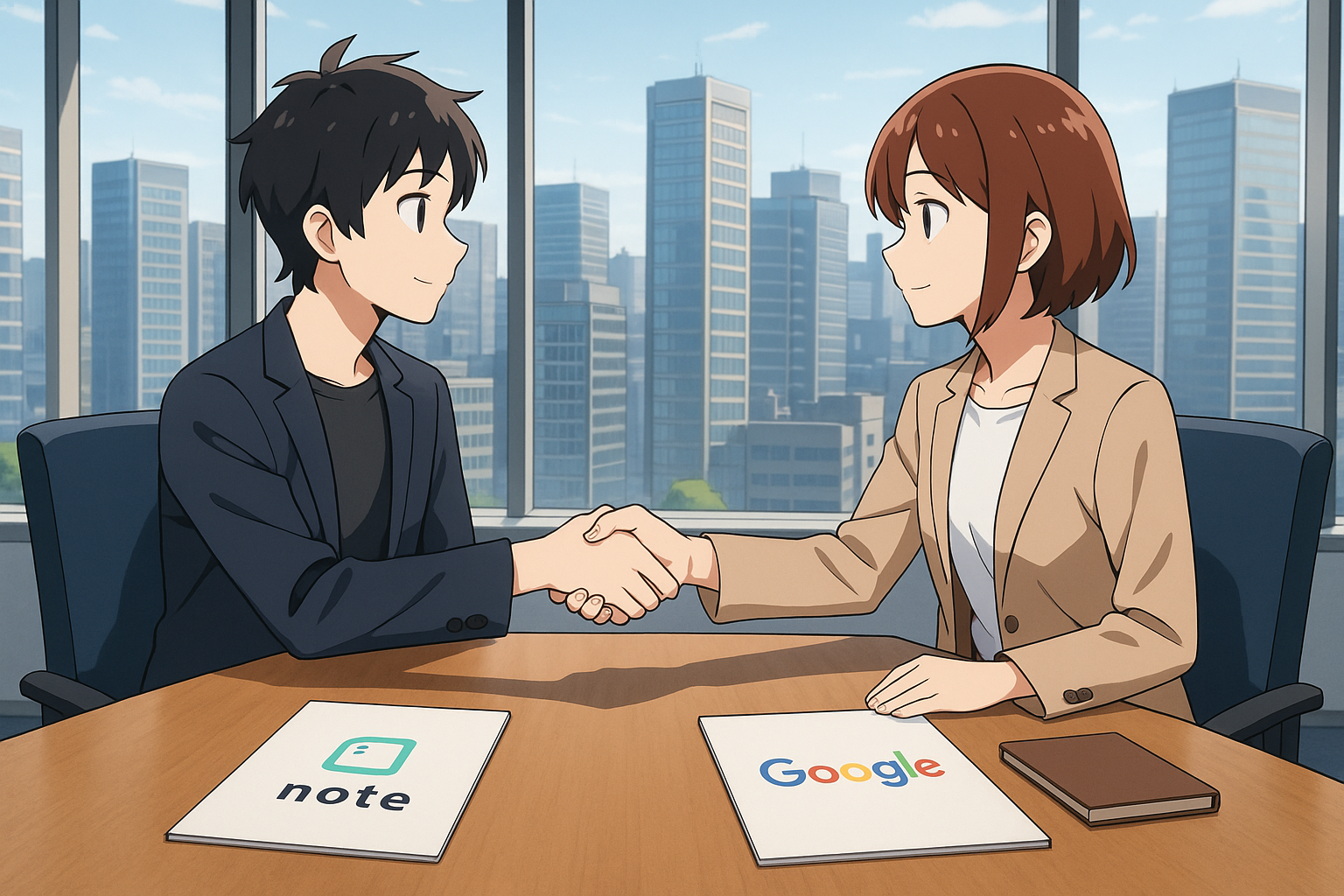 noteとGoogleの資本業務提携イメージ